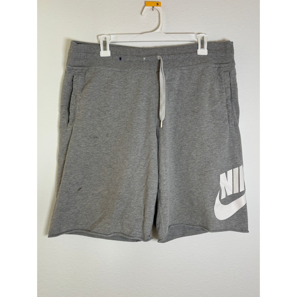 Nike Sportswear Mens French Terry Shorts Gray Futura Logo AR2375-063 Large